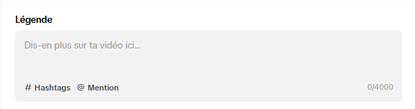 absence de légende TikTok