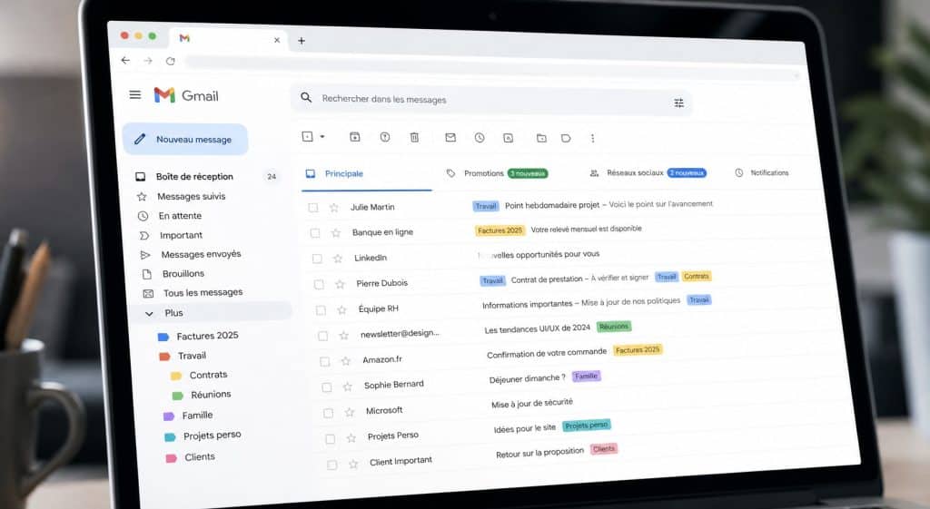 créer un dossier Gmail