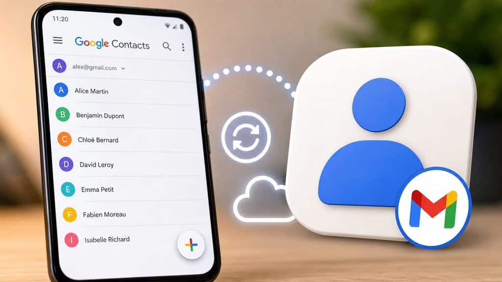 Contacts Gmail sur téléphone